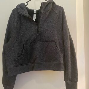 Lululemon Black cropped hooded sweatshirt